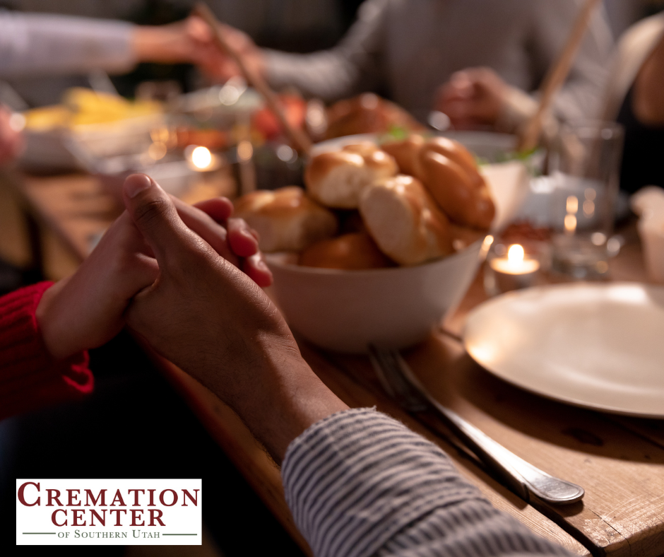 Family around a Thanksgiving table